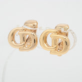 Dior CD Logo Gold Clip On Earrings Costume Jewellery